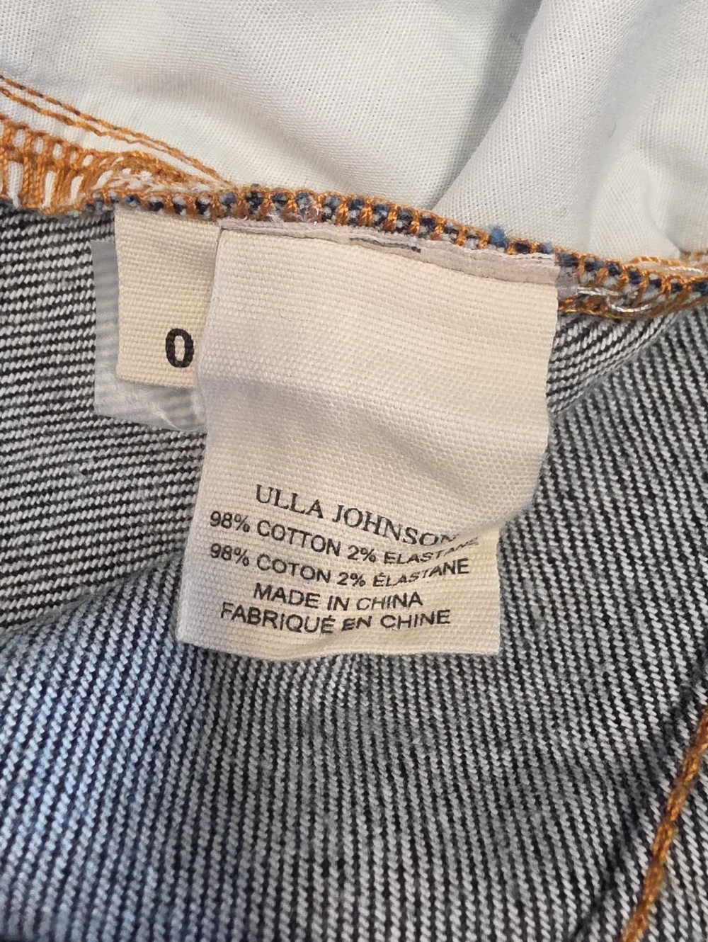Ulla Johnson Dark Blue High Rise Button Front Cotton Blend Jeans Size 0 - Picture 7 of 7